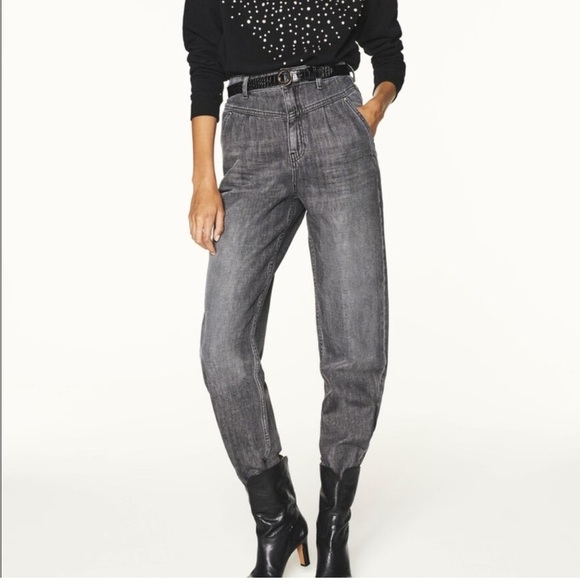 Ba&shHigh Waisted Grey Wide Leg "Lady Jeans Size M - Picture 1 of 14